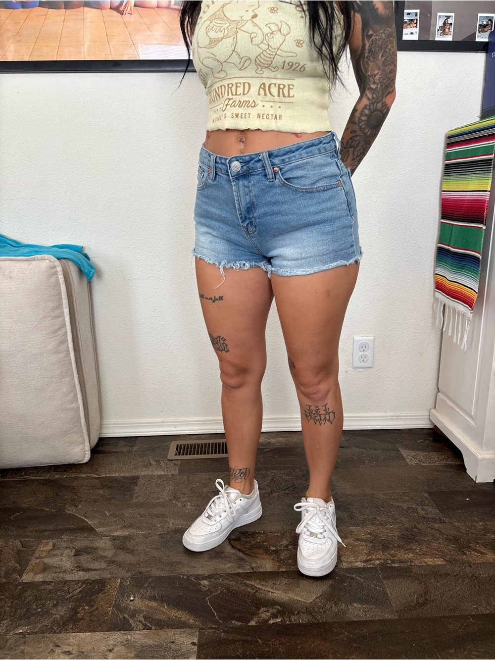 Almost Famous Light Blue Denim Cutoff Shorts